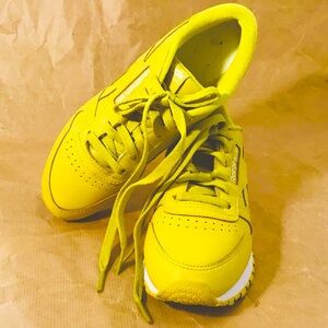 REEBOK Vibrant Yellow Leather Running Shoes